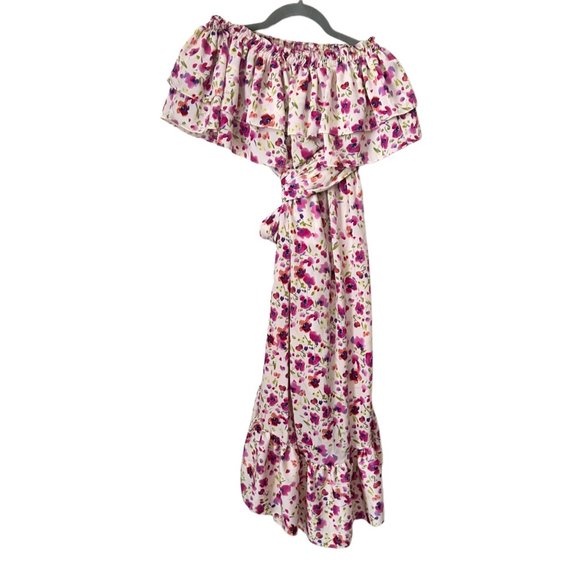 Misa Los Angeles Sabella Off Shoulder Tie Waist Midi Dress - Picture 4 of 12